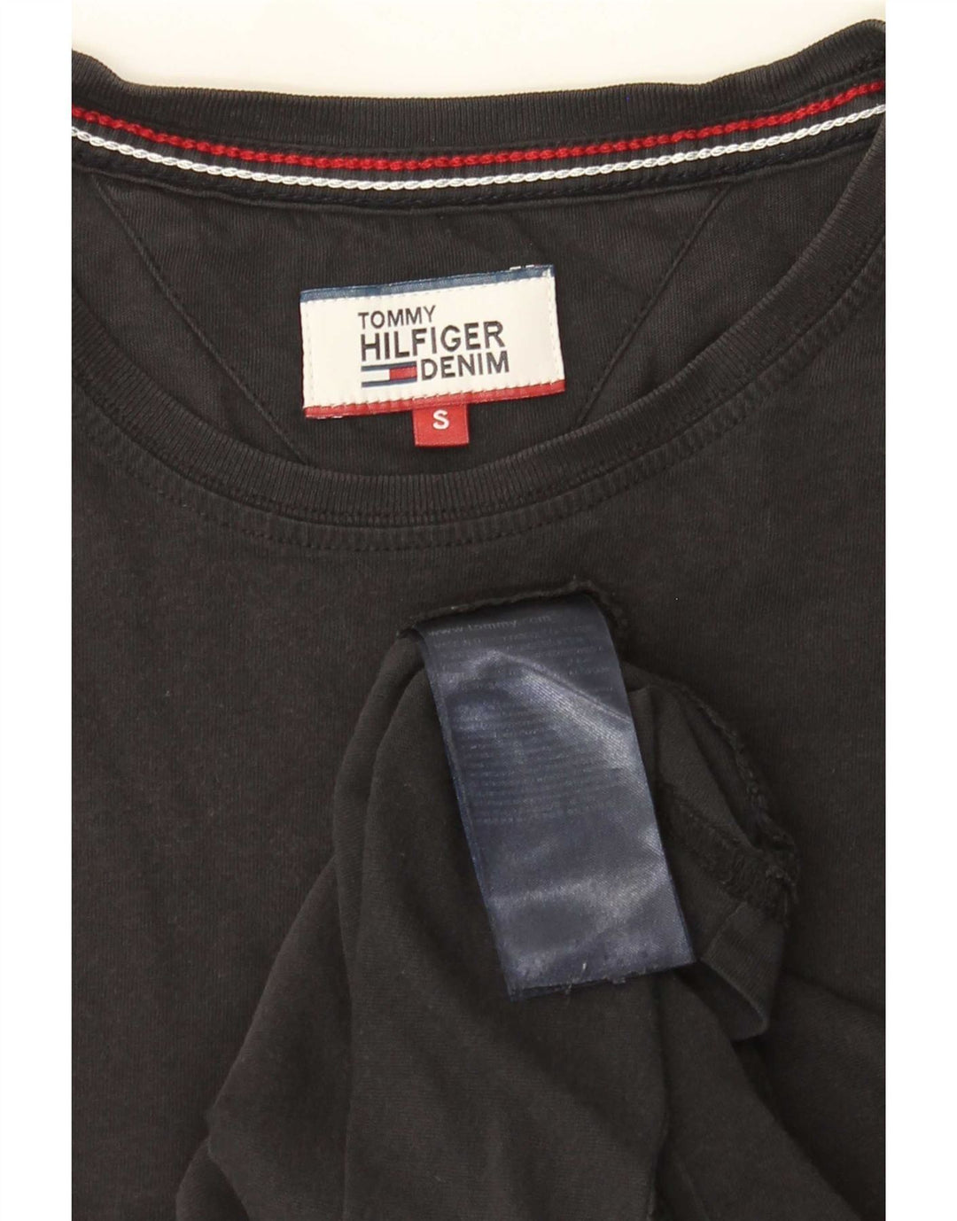 Camiseta masculina Tommy Hilfiger top pequeno algodão preto