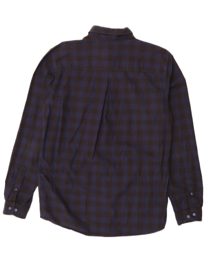 Camisa masculina JACK & JONES slim fit grande algodão guingão preto
