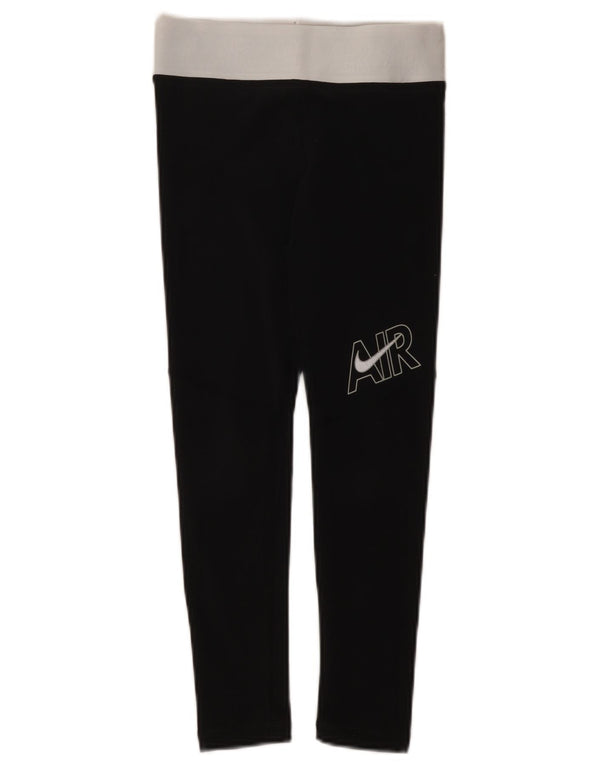 Leggings gráficas Nike para meninas 8-9 anos pequenas pretas de algodão colorblock