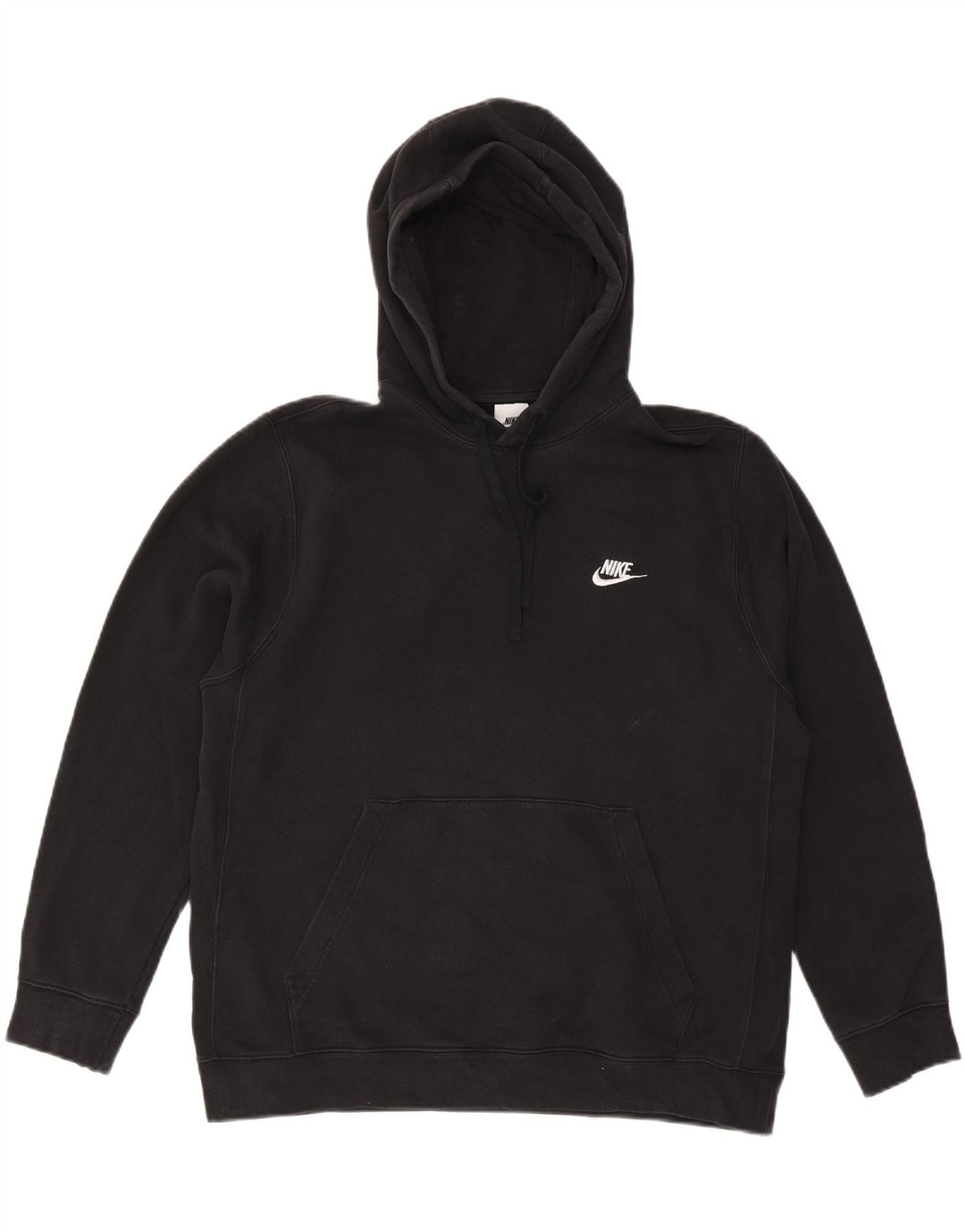 NIKE Mens Hoodie Jumper Grande Algodão Preto