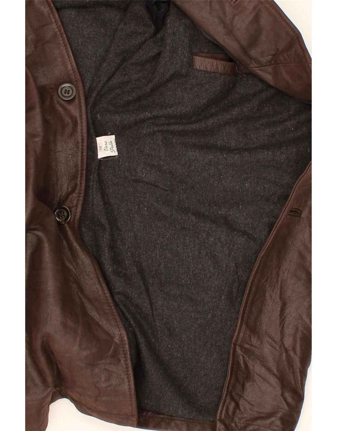 Casaco de couro masculino VINTAGE IT 58 4XL couro marrom