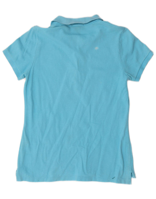 Ralph Lauren Camisa polo feminina skinny UK 14 grande algodão azul