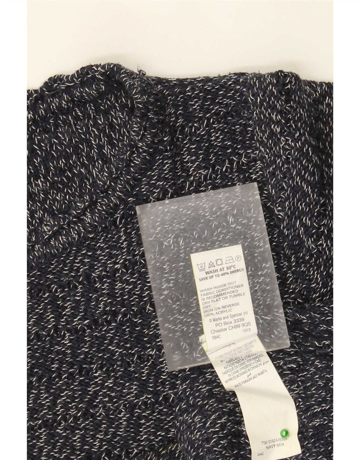 Suéter feminino Marks & Spencer com gola canoa Reino Unido 12 médio azul marinho