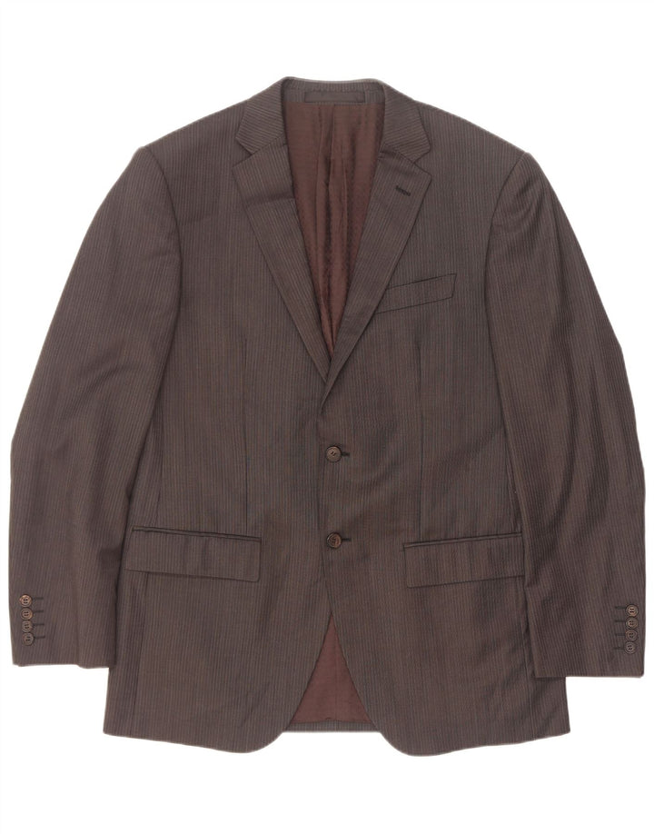 Jaqueta blazer masculina de 2 botões Marks & Spencer Reino Unido 40 risca de giz cinza médio