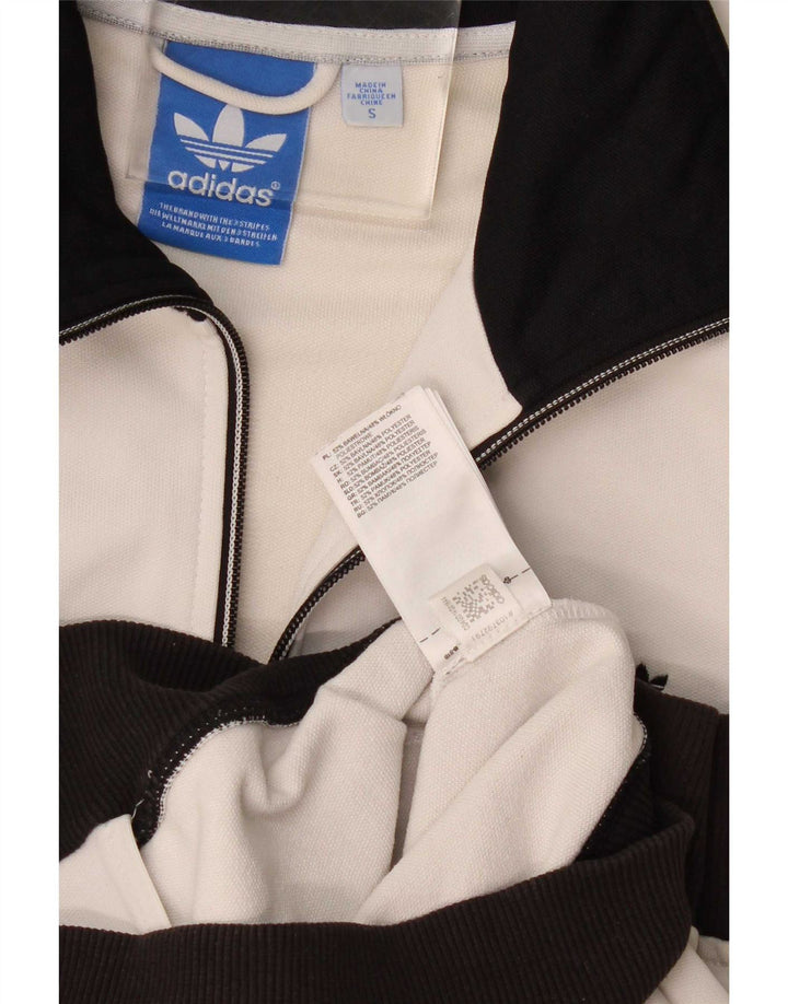 Adidas Mens Tracksuit Top Jacket UK 10 Pequeno Poliéster Branco