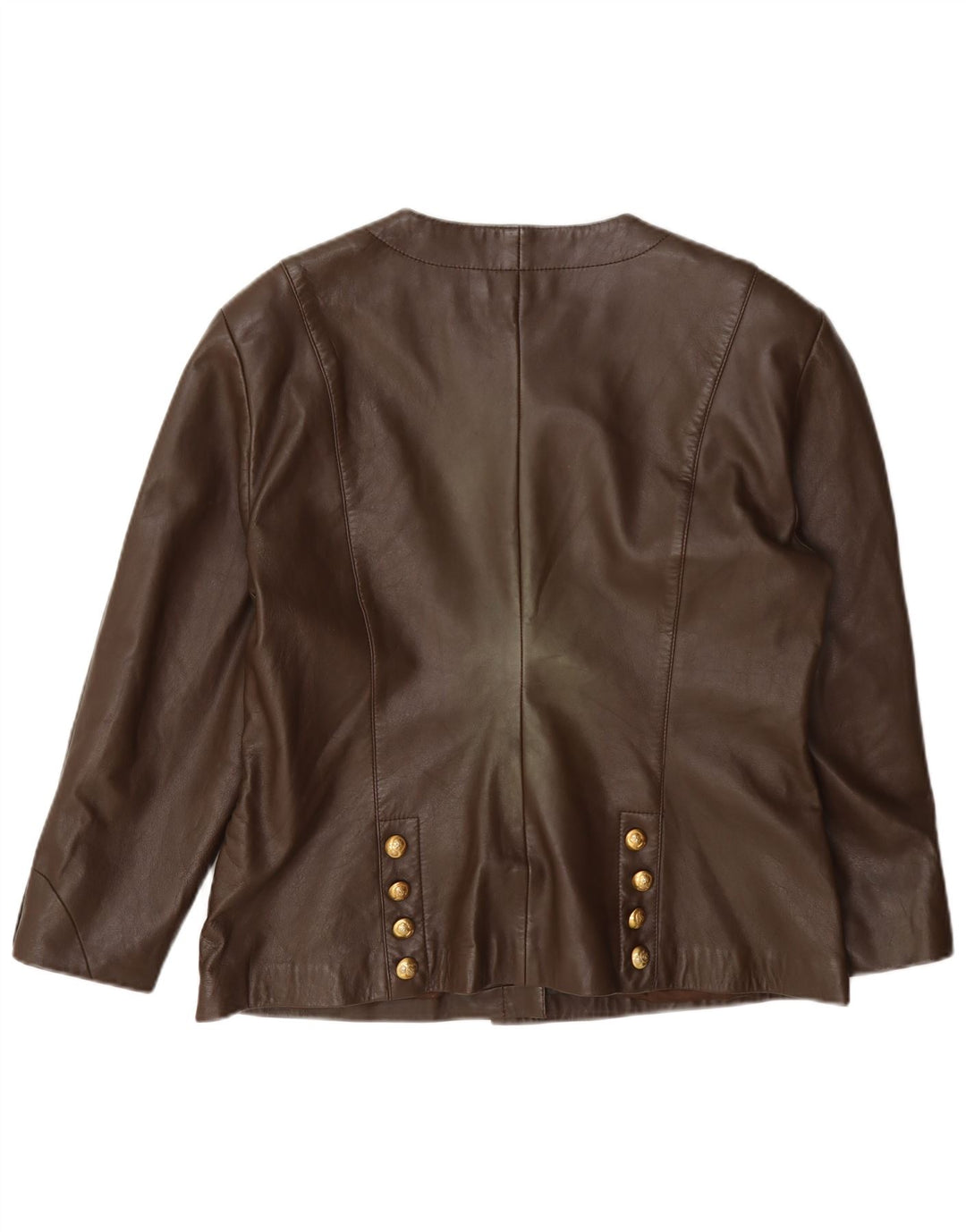Jaqueta Blazer Feminina de Couro Alba Moda Reino Unido 14 Marrom Médio