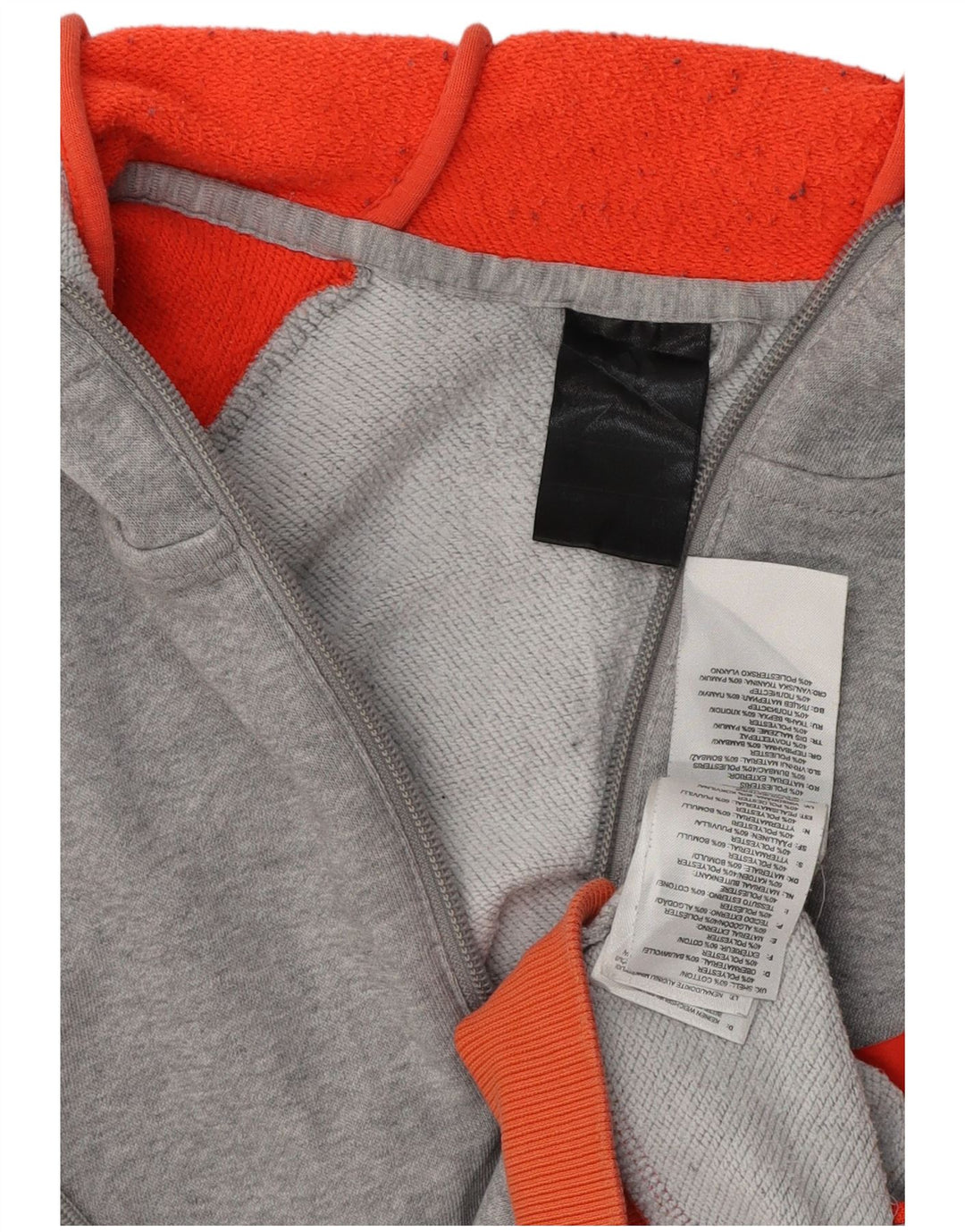 ADIDAS Suéter masculino com capuz e zíper gráfico cinza médio algodão colorblock