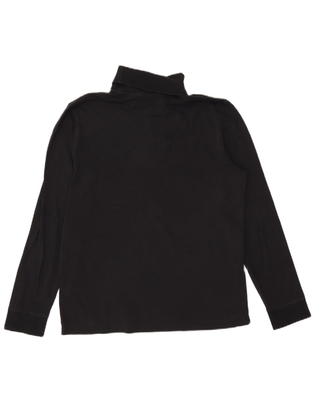 HUGO BOSS Camiseta masculina com gola redonda e manga comprida de algodão preto médio