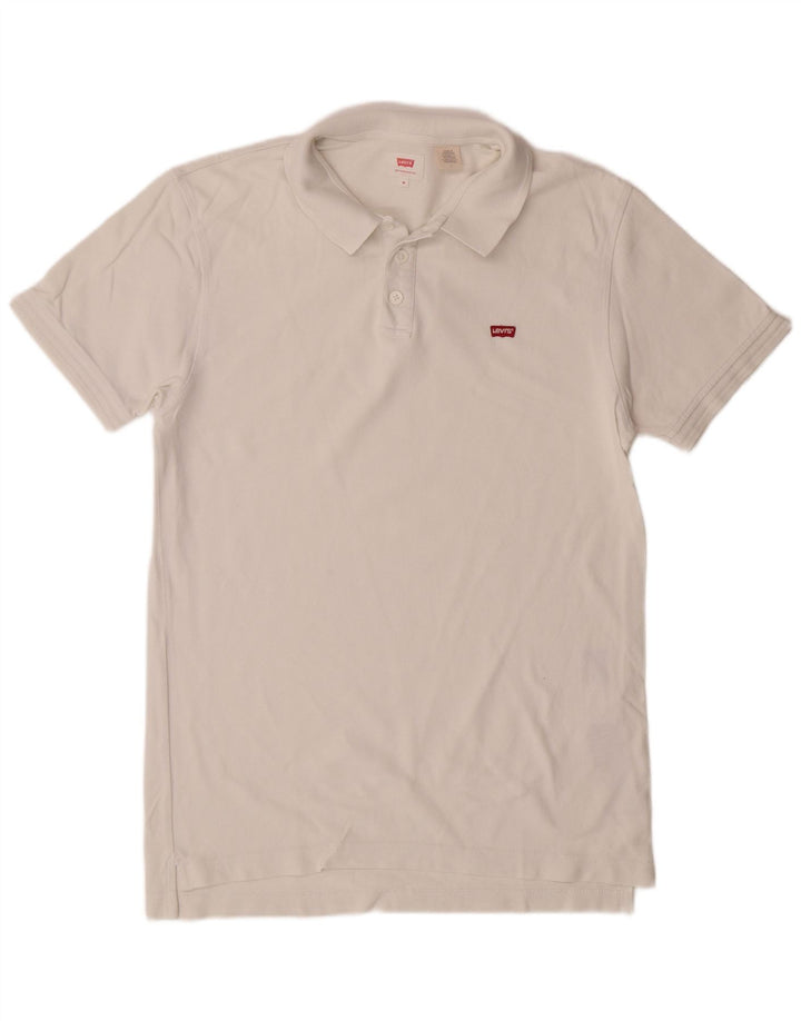Camisa polo masculina LEVI'S de algodão branco médio