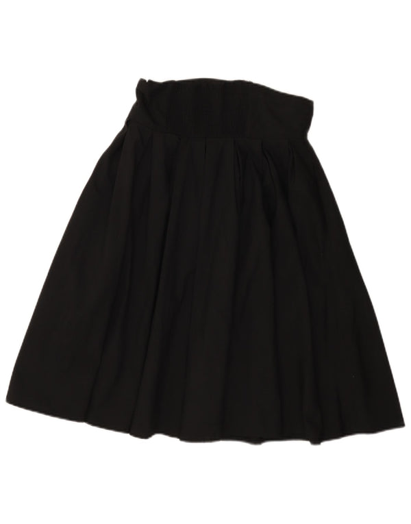 Saia plissada feminina vintage EU 36 pequena W28 algodão preto