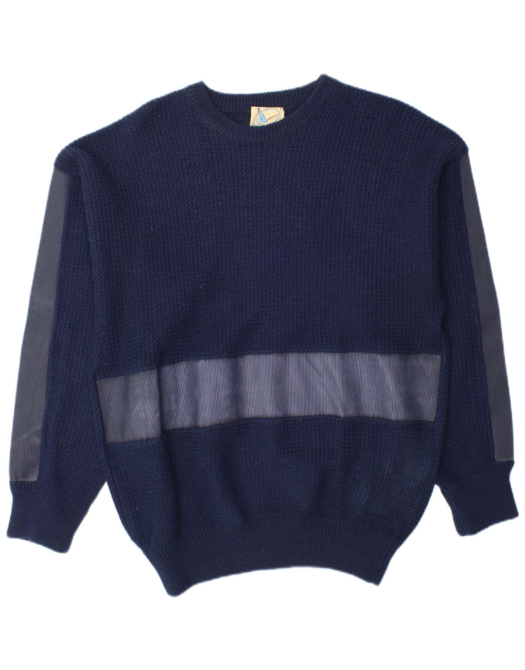 BY AMERICAN Suéter masculino com gola canoa grande azul marinho