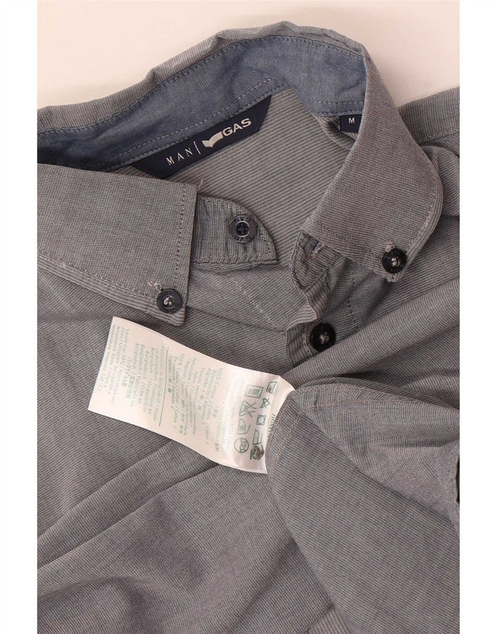 Camisa masculina Gas de algodão cinza médio