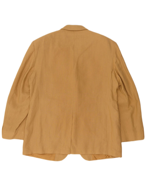Marks & Spencer Mens 3 Button Blazer Jacket UK 42 Large Beige Linen