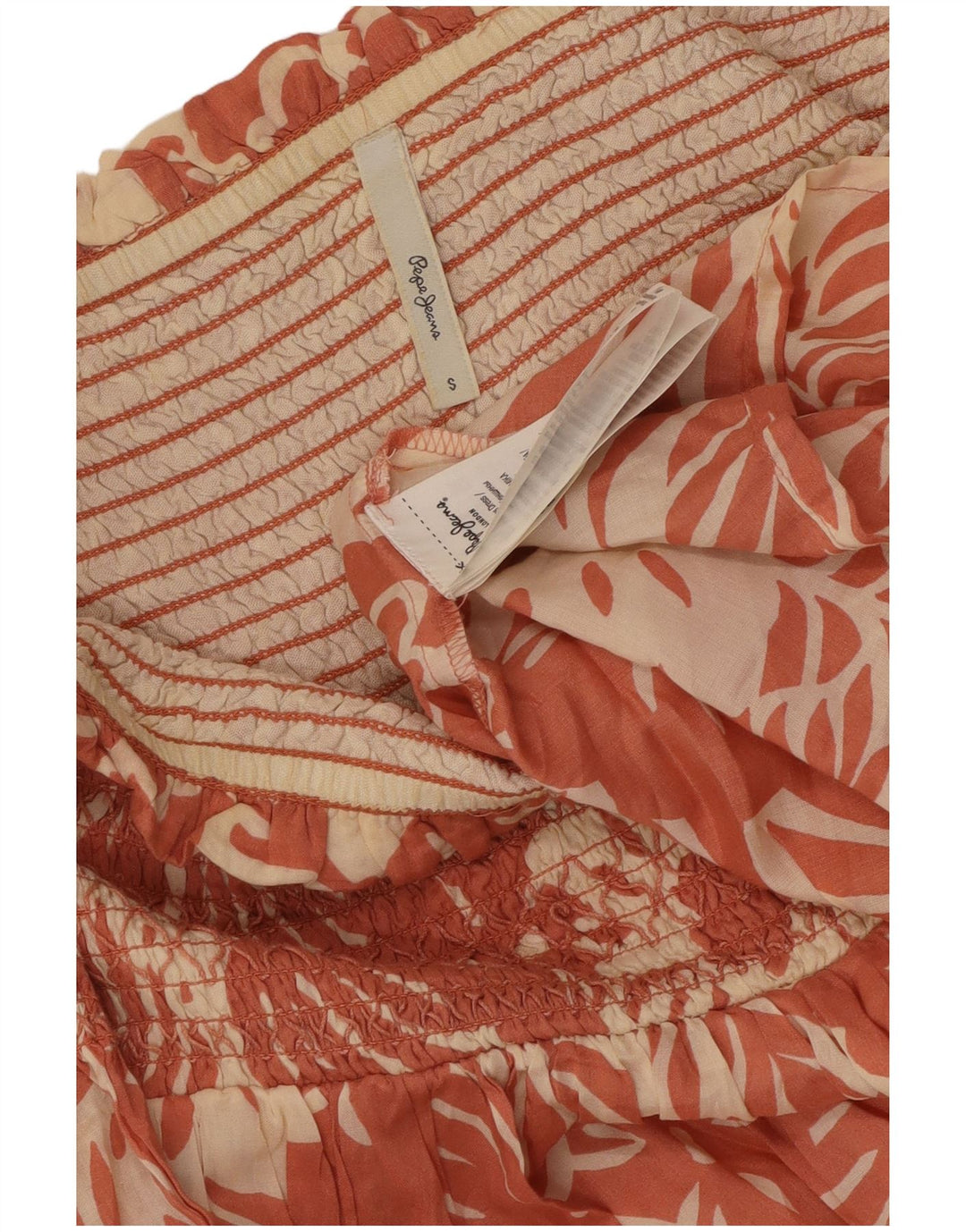 Vestido feminino PEPE JEANS ombro de fora UK 8 pequeno rosa floral viscose