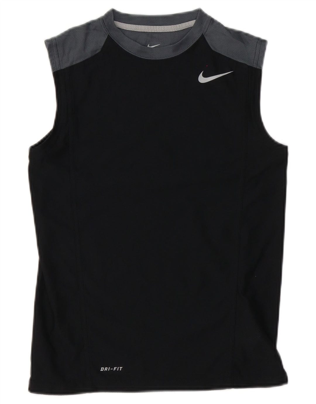 Nike Womens Dri Fit Vest Top UK 10 Pequeno Preto Colourblock Poliéster