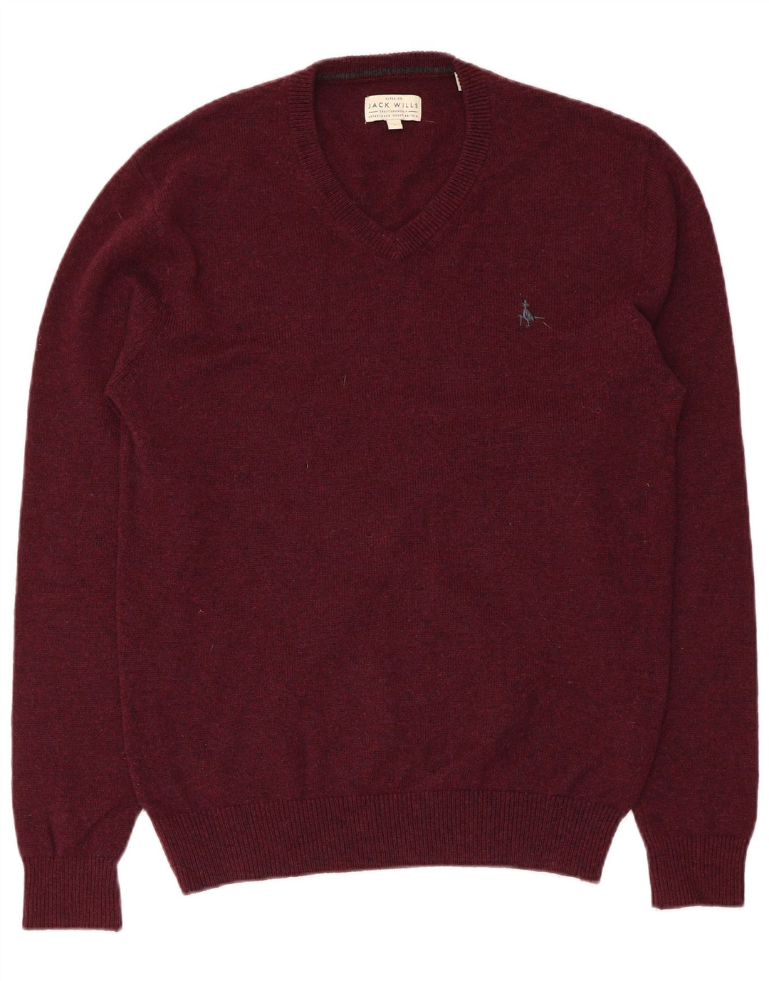 Suéter masculino JACK WILLS com decote em V grande lã merino marrom