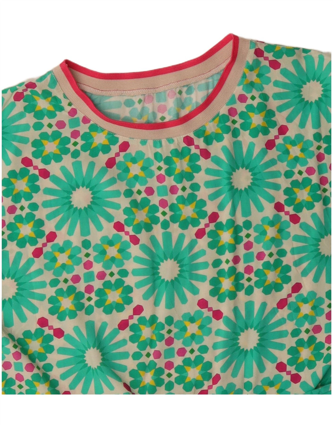 Blusa feminina vintage UK 18 XL verde floral