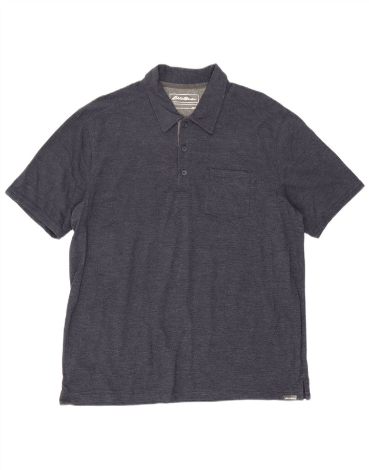 Camisa pólo masculina Eddie Bauer grande algodão azul marinho