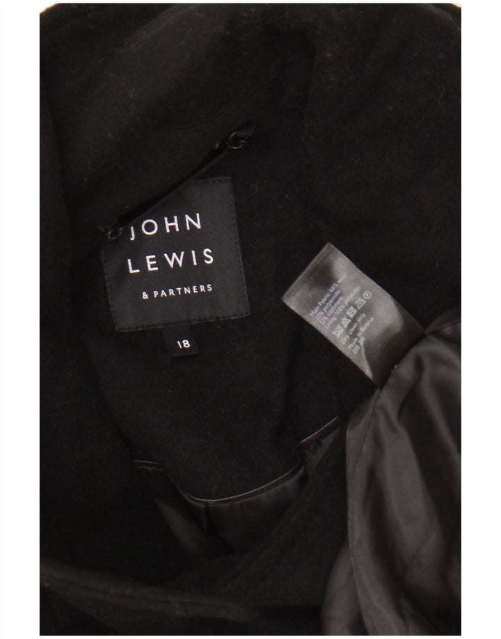 Casaco John Lewis feminino oversized ervilha Reino Unido 18 XL lã preta