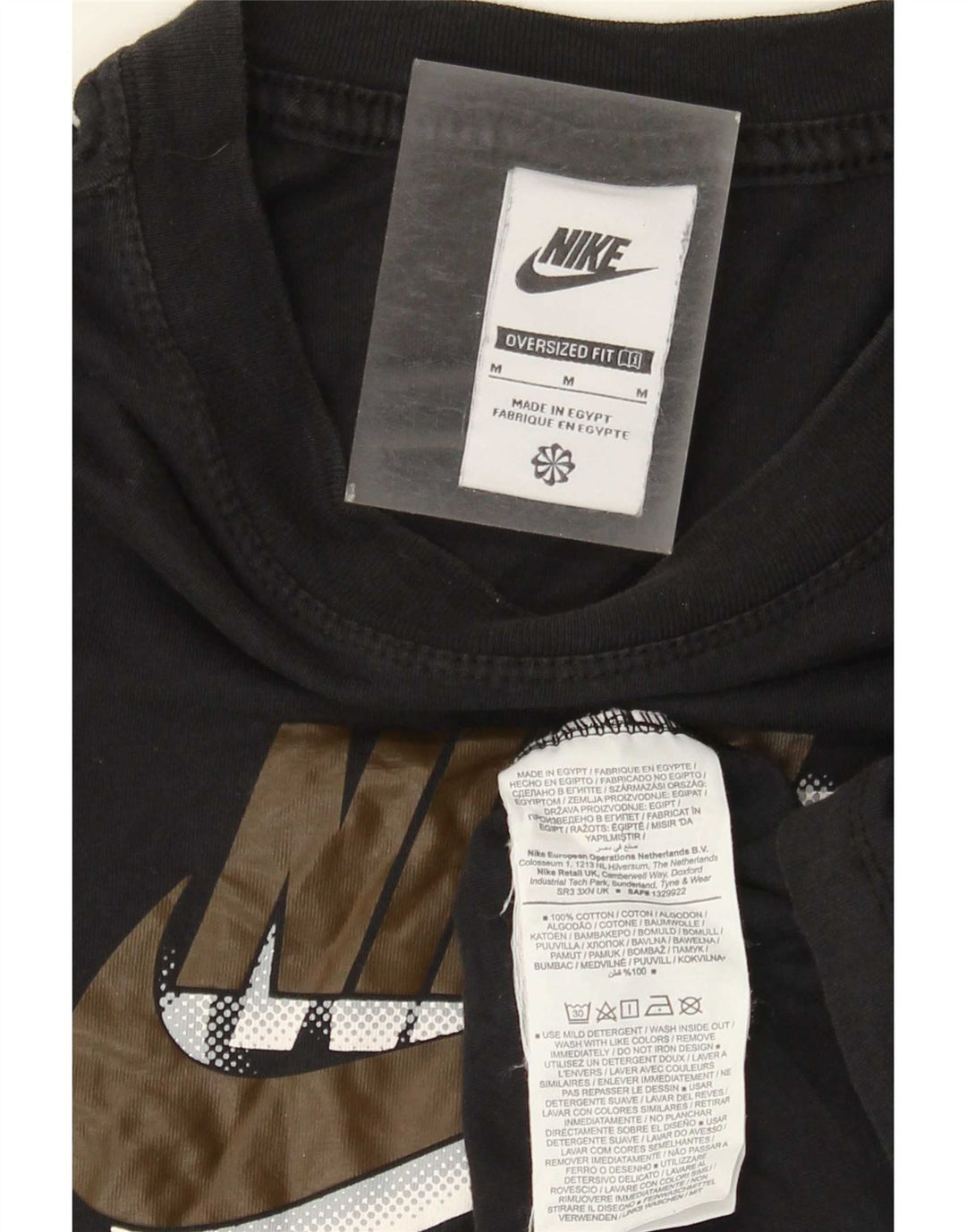 Camiseta Nike masculina oversized gráfica top médio algodão preto
