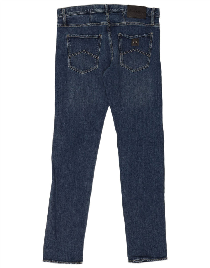 Calça jeans feminina Armani Exchange W32 L34 azul algodão