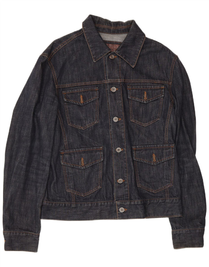 Jaqueta jeans masculina Zara Reino Unido 36 pequeno algodão azul marinho