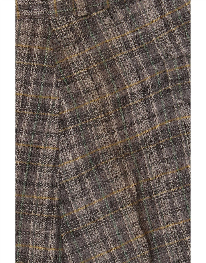 Ritt Mens Pegged Suit Calças IT 50 Grande W34 L33 Cinza Check Poliéster