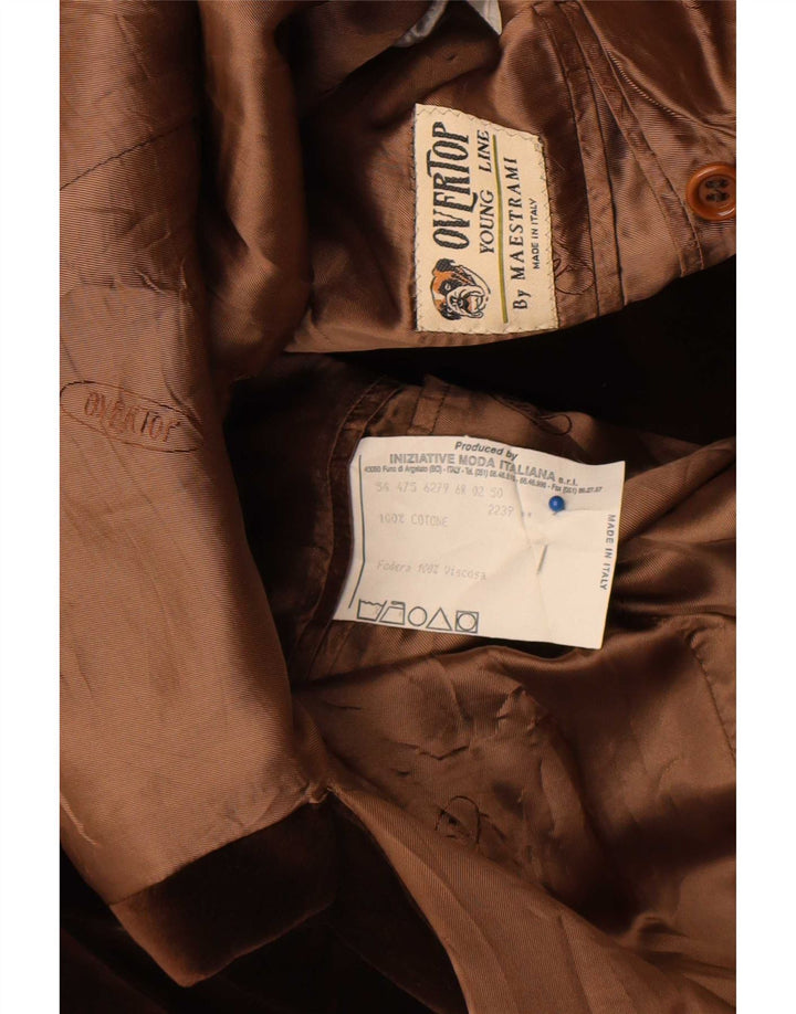 Jaqueta blazer masculina de veludo com 3 botões Maestrami IT 50 grande algodão marrom
