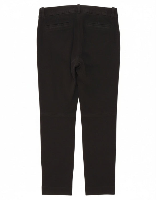 Calça feminina J. Crew cortada EUA 0 XS W28 L25 algodão preto