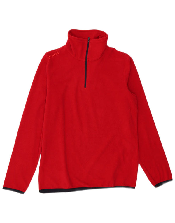 Lotto Mens Zip Neck Fleece Jumper XS Poliéster Vermelho