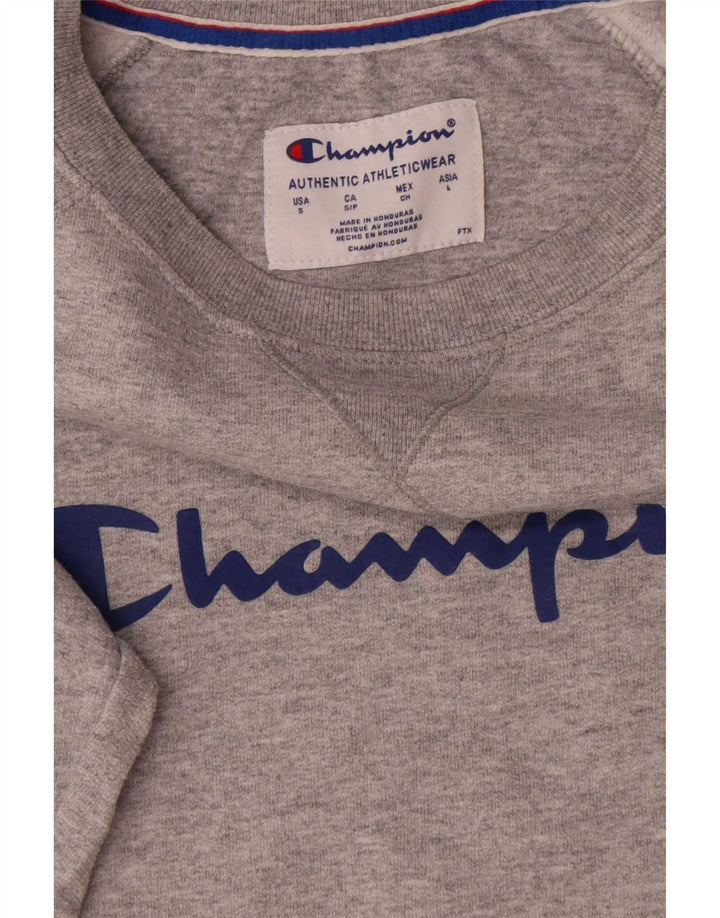 Champion moletom masculino gráfico jumper pequeno algodão cinza