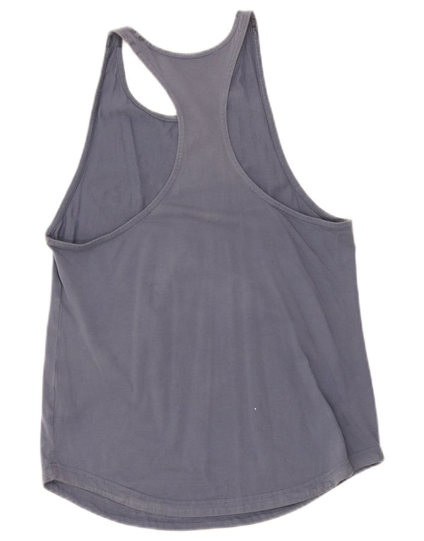 Adidas Womens Graphic Vest Top UK 12/14 Médio Azul Algodão