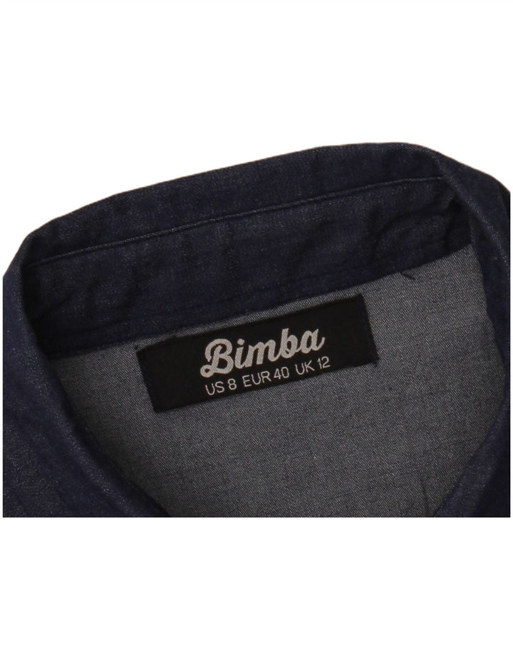 Vestido jeans feminino sem mangas VINTAGE Reino Unido 12 azul marinho médio