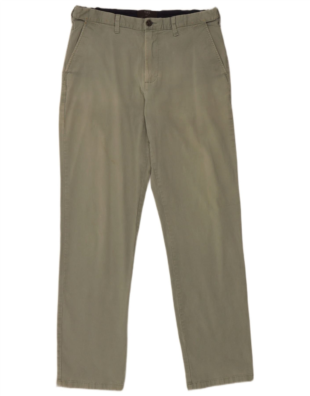 Calça Chino Regular Feminina Marks & Spencer W34 L33 Algodão Verde