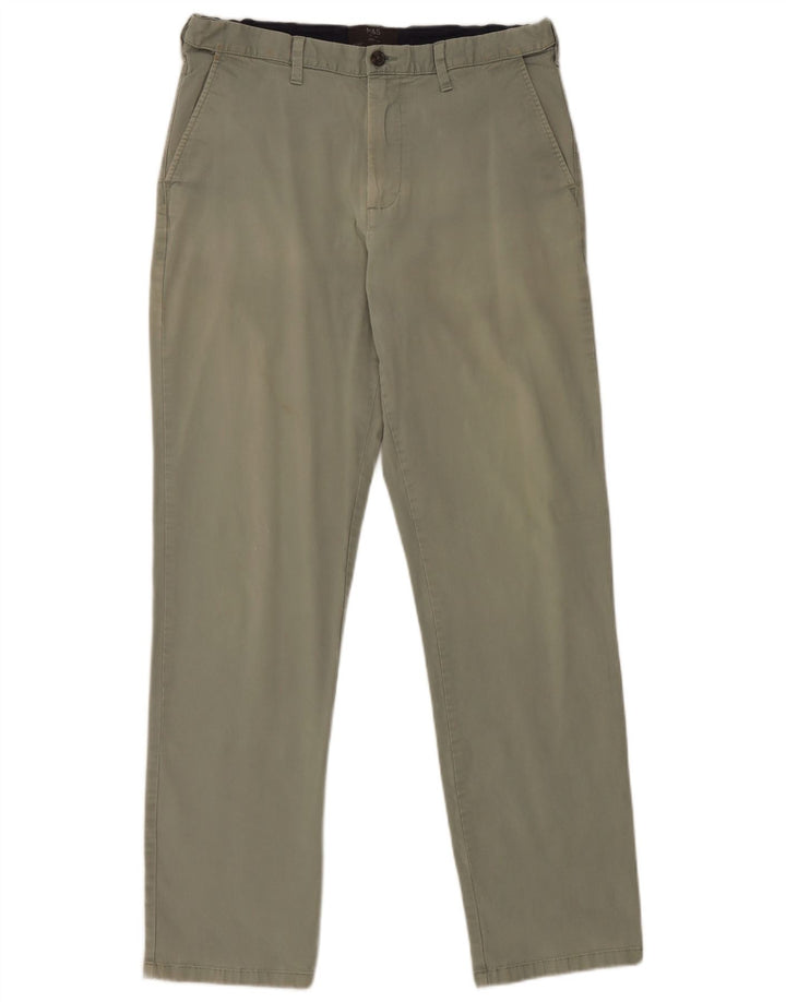 Calça Chino Regular Feminina Marks & Spencer W34 L33 Algodão Verde