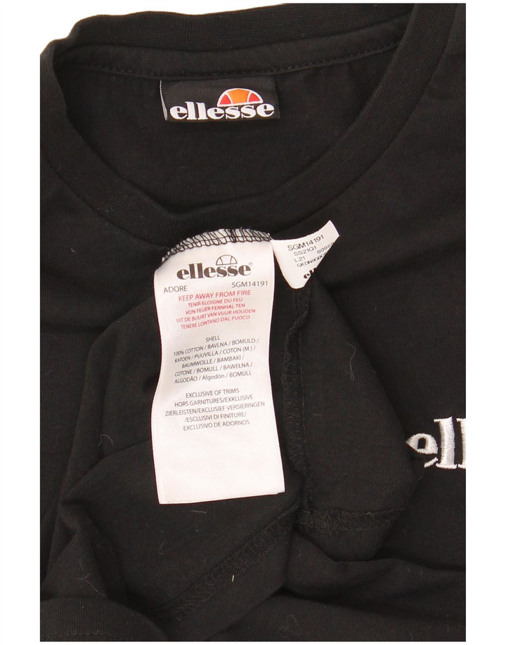 Camiseta masculina ELLESSE top pequeno algodão preto