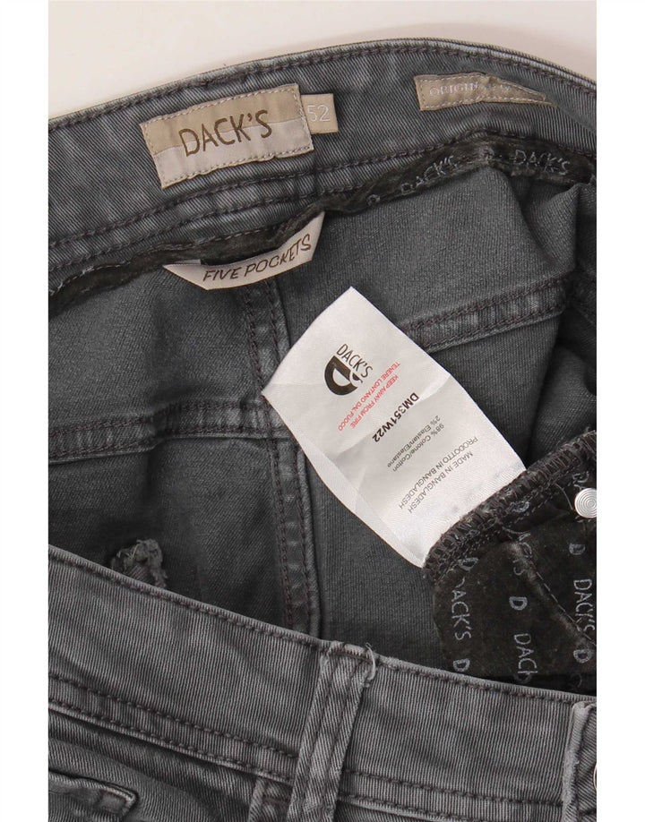 Dack's Mens Slim Jeans IT 52 XL W34 L31 Algodão Cinza
