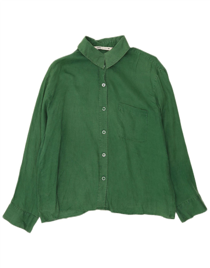 Zara Camisa Oversized Feminina Reino Unido 14 Verde Médio