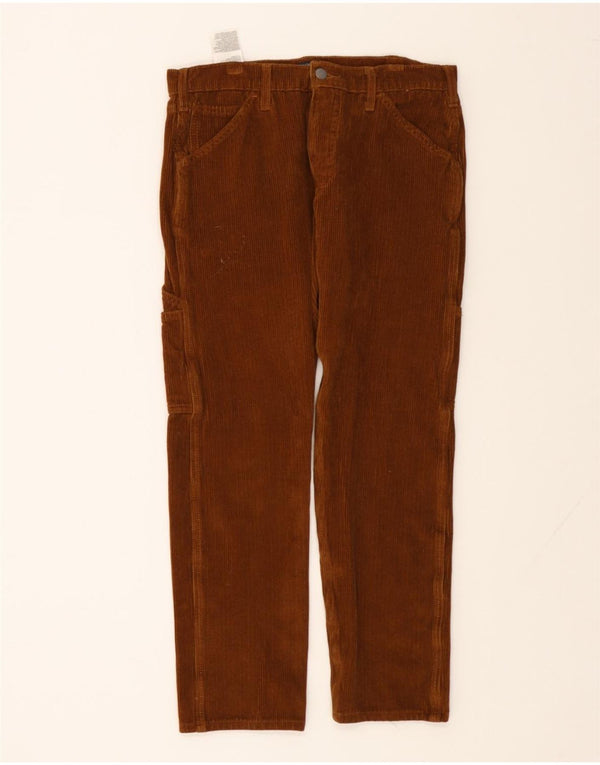 Calça feminina reta de veludo LEVI'S W30 L27 algodão marrom