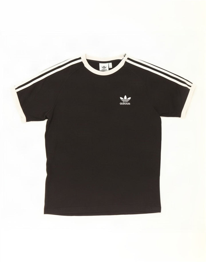 Adidas Mens Camiseta Top Médio Algodão Preto