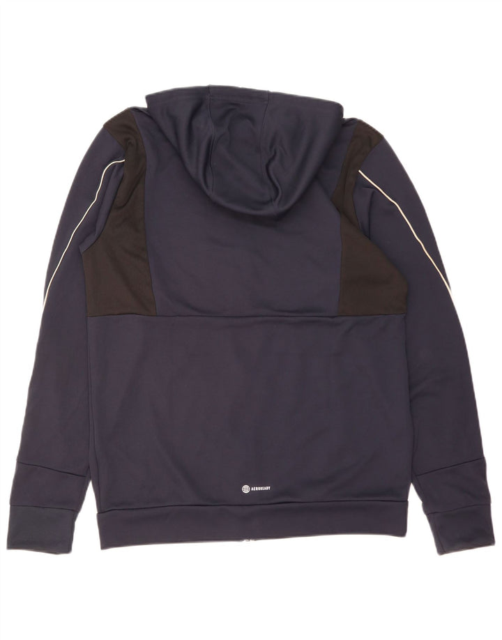 ADIDAS Masculino Aeroready Zip Hoodie Suéter Médio Azul Marinho Poliéster