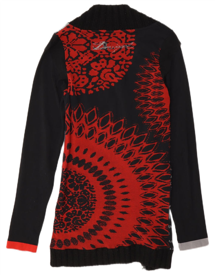Túnica feminina Desigual com padrão abstrato Reino Unido 12 médio preto