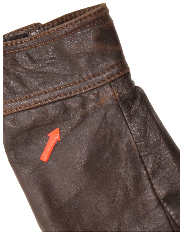 Jaqueta de couro masculina vintage UK 42 XL couro marrom