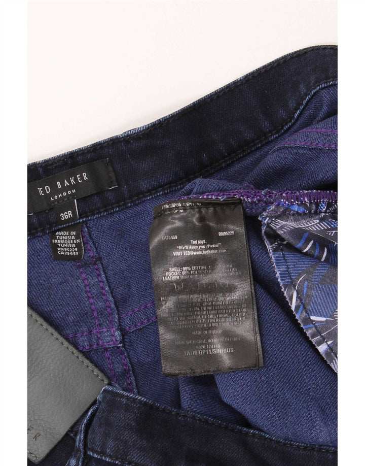 Calça jeans reta masculina Ted Baker regular fit W36 L31 algodão azul