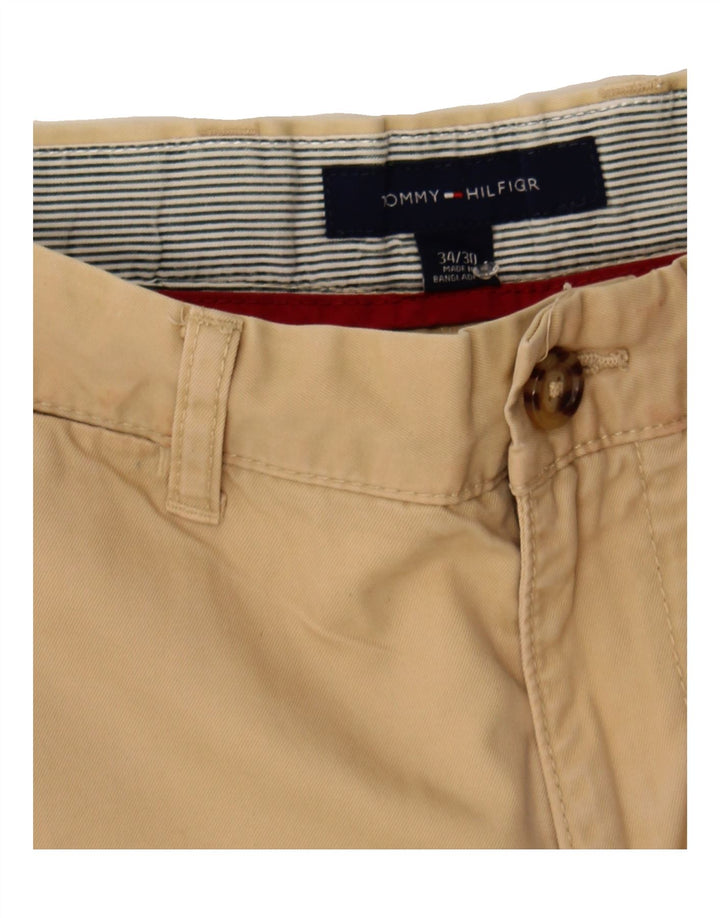 TOMMY HILFIGER Mens Straight Chino Trousers W34 L30 Beige Cotton Vintage Tommy Hilfiger and Second-Hand Tommy Hilfiger from Messina Hembry 