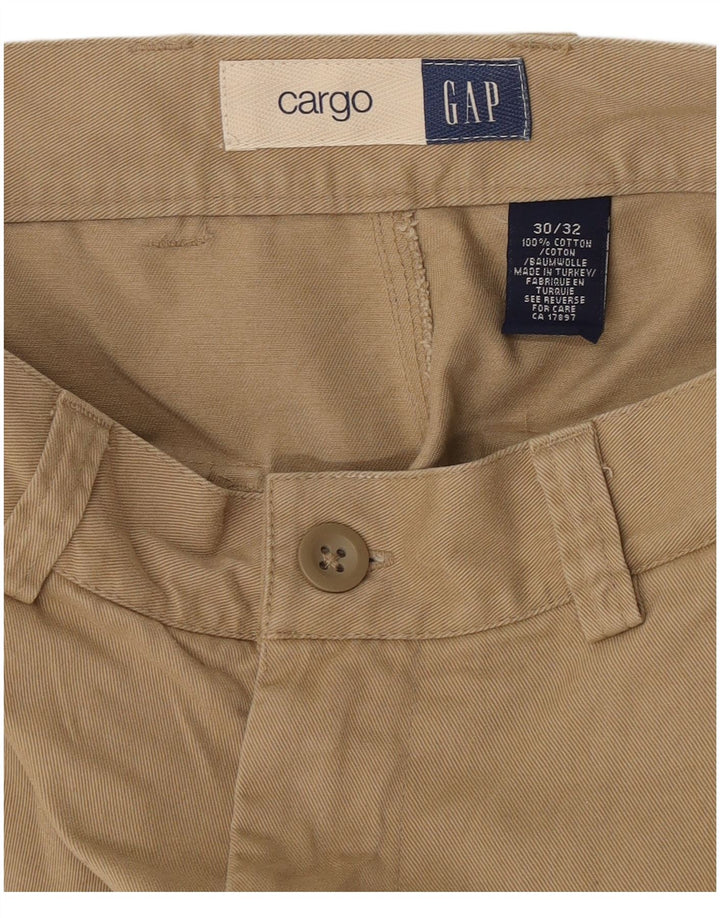 Calça cargo reta masculina Gap W30 L32 algodão bege