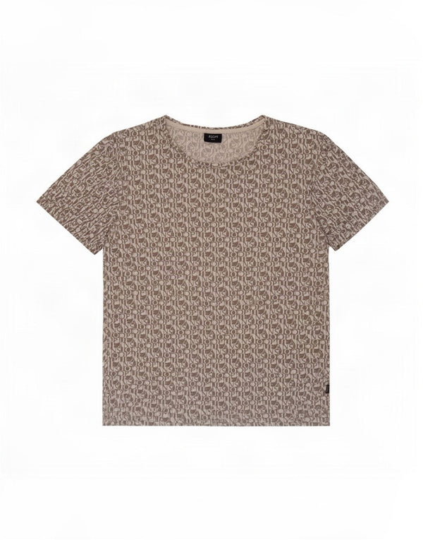 Joop Camiseta masculina gráfica Top algodão cinza médio