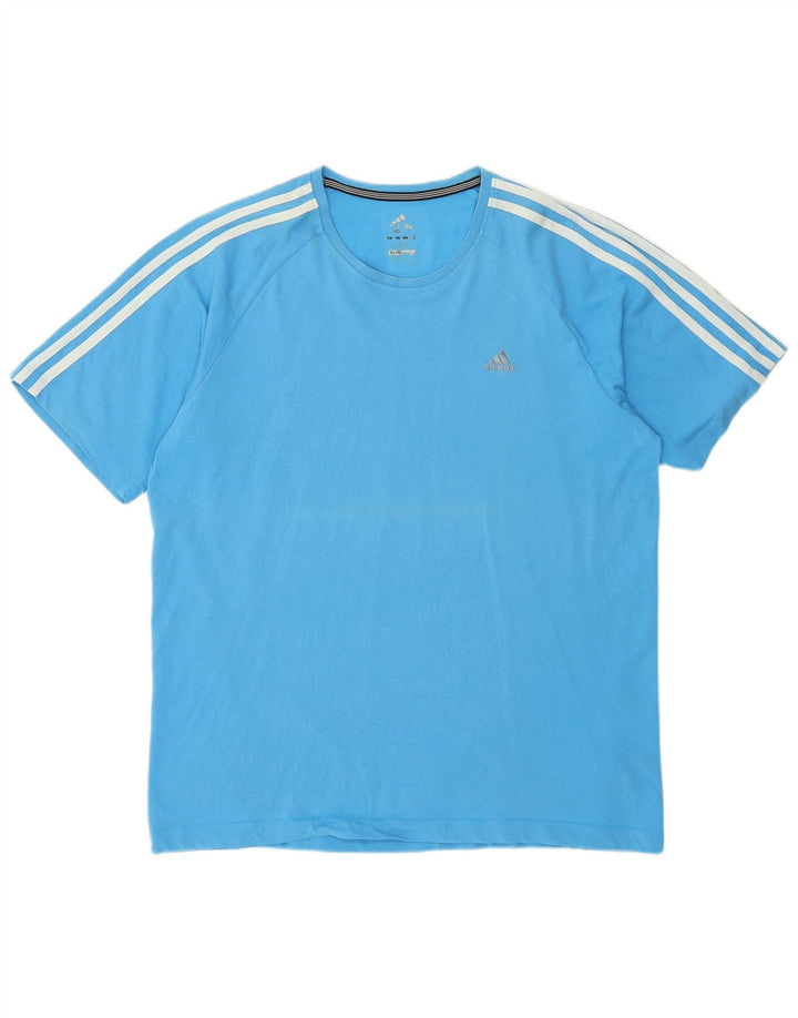 Adidas Mens Climalite Camiseta Top Grande Algodão Azul