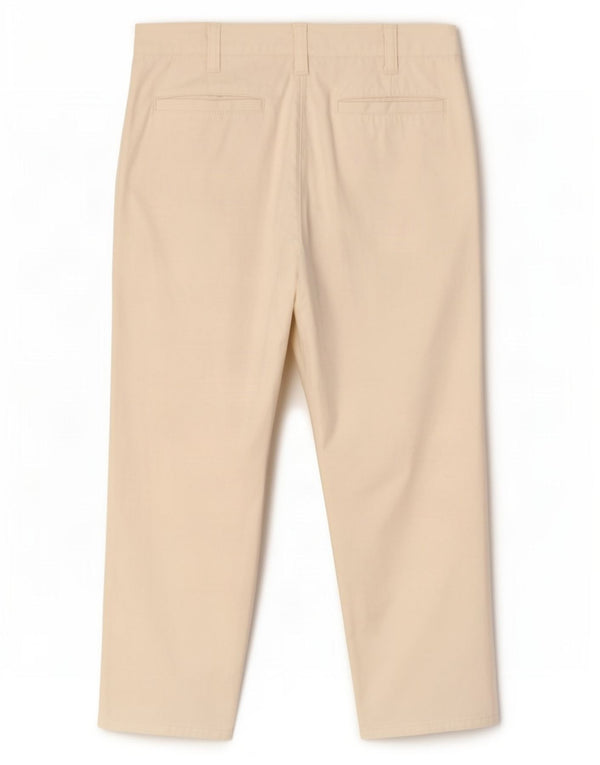 Marks & Spencer Womens Slim Cropped Trousers UK 8 Small W30 L24 Off White