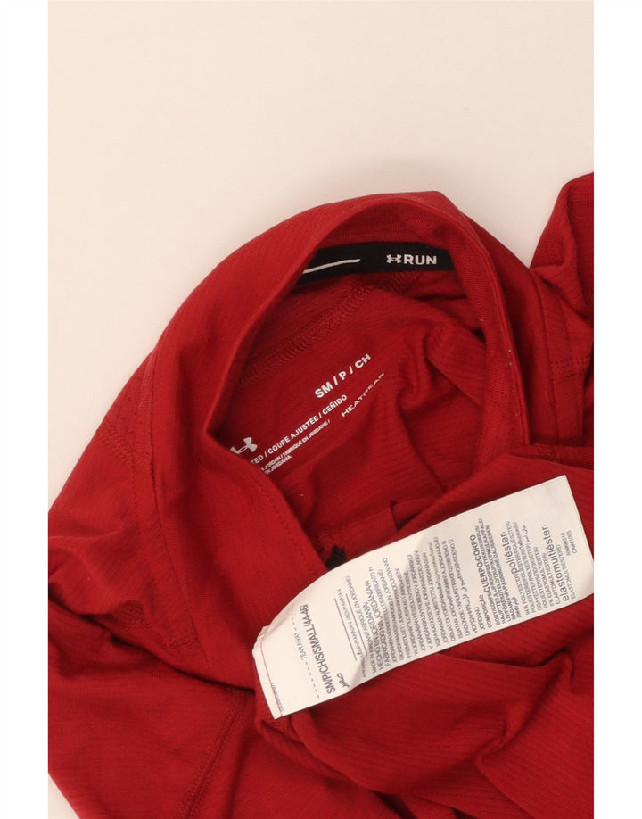 Under Armour Masculino Heat Gear Zip Neck Pulôver Treino Top Pequeno Vermelho